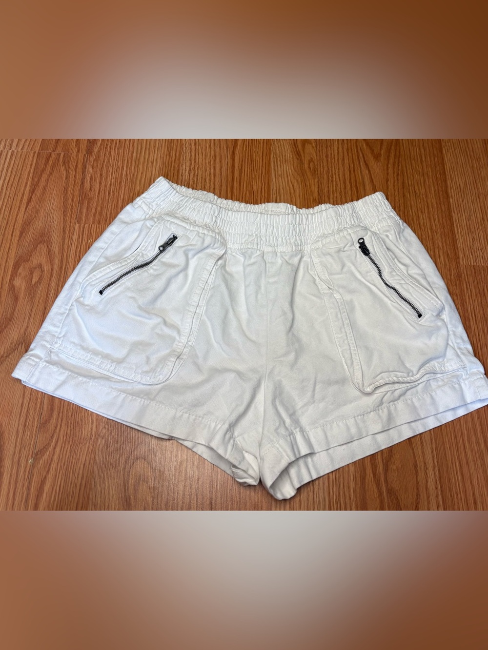 Aerie White Shorts with Zip Pockets
